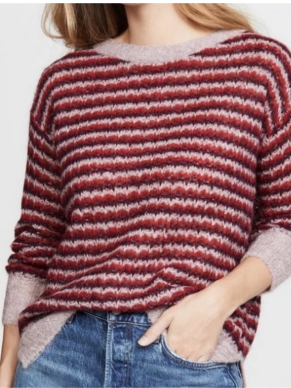 Theory Striped Alpaca Knit Sweater
